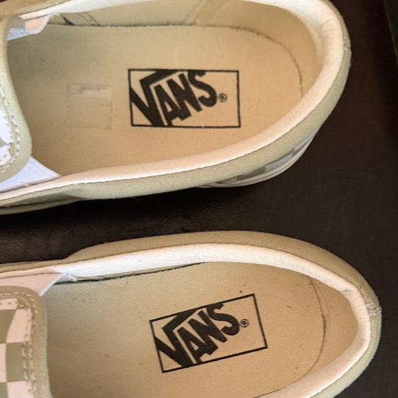 Vans Mint Green and White Checkered Slip-Ons - Picture 2 of 4